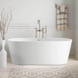 Vanity Art 67 in. Acrylic Flatbottom Freestanding Bathtub in White/Polished Chrome