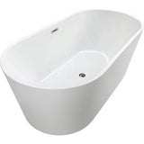 Vanity Art 67 in. Acrylic Flatbottom Freestanding Bathtub in White/Polished Chrome
