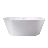 Vanity Art Domme 59 in. x 29.5 in. Soaking Bathtub with Center Drain in White/Polished Chrome