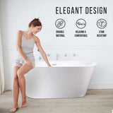 Vanity Art Domme 59 in. x 29.5 in. Soaking Bathtub with Center Drain in White/Polished Chrome