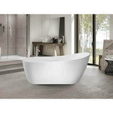 Vanity Art Clermont 59 in. Acrylic Freestanding Flatbottom Bathtub in White