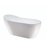 Vanity Art Clermont 59 in. Acrylic Freestanding Flatbottom Bathtub in White