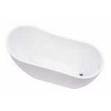 Vanity Art Clermont 59 in. Acrylic Freestanding Flatbottom Bathtub in White