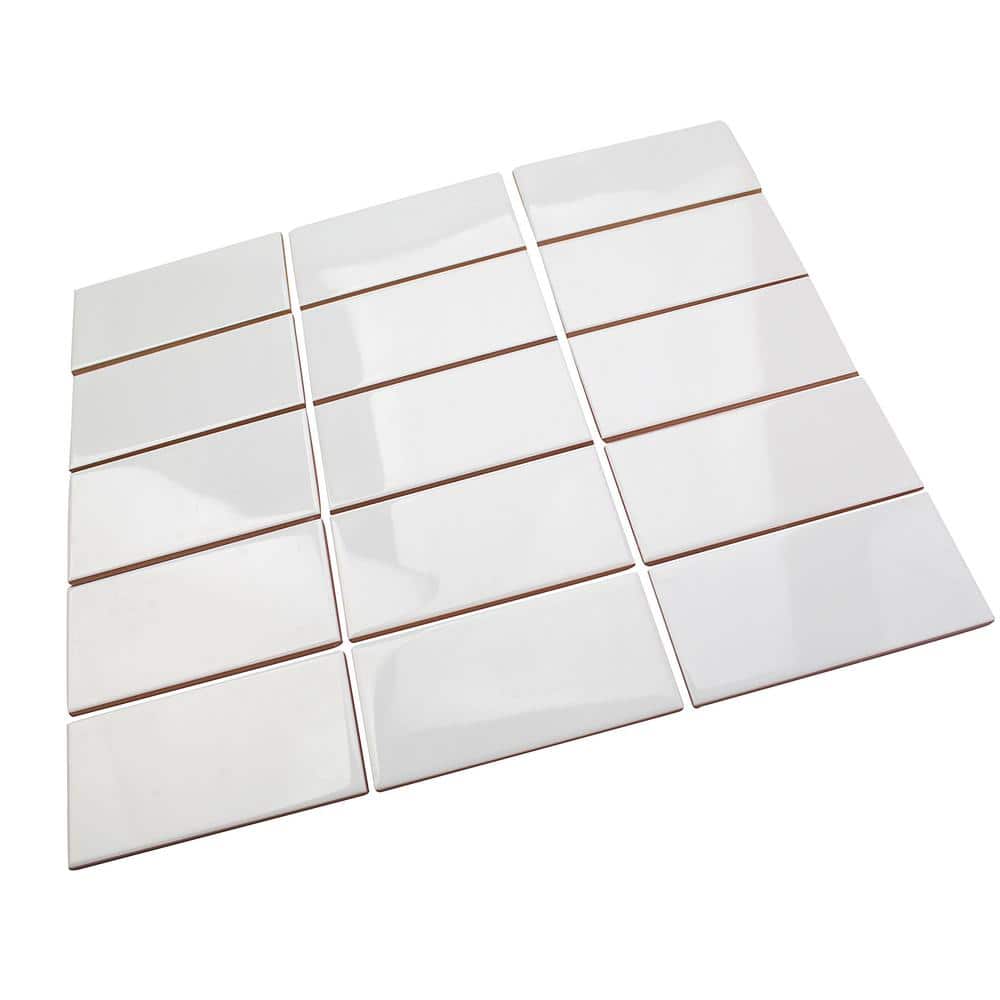 Ivy Hill Tile Essential White 3 in. x 6 in. x 6 mm Polished Ceramic Wall Subway Tile (11.73 sq. ft./case)