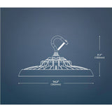 NICOR HBC4 14.2 in. 1000-Watt Equivalent Integrated LED White High Bay Light 5000K