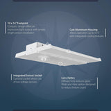 NICOR HML1 1 ft. 700-Watt Equivalent Integrated LED White Slim High Bay Light with Sensor Socket 5000K