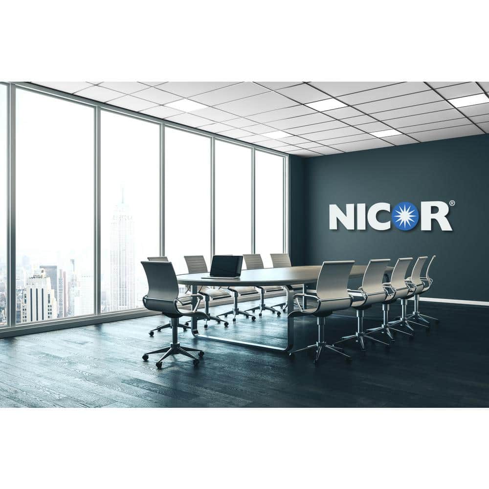 NICOR TGL1 2 ft. x 4 ft. 300-Watt Equivalent Integrated LED White Troffer, 3500K, 2-Pack