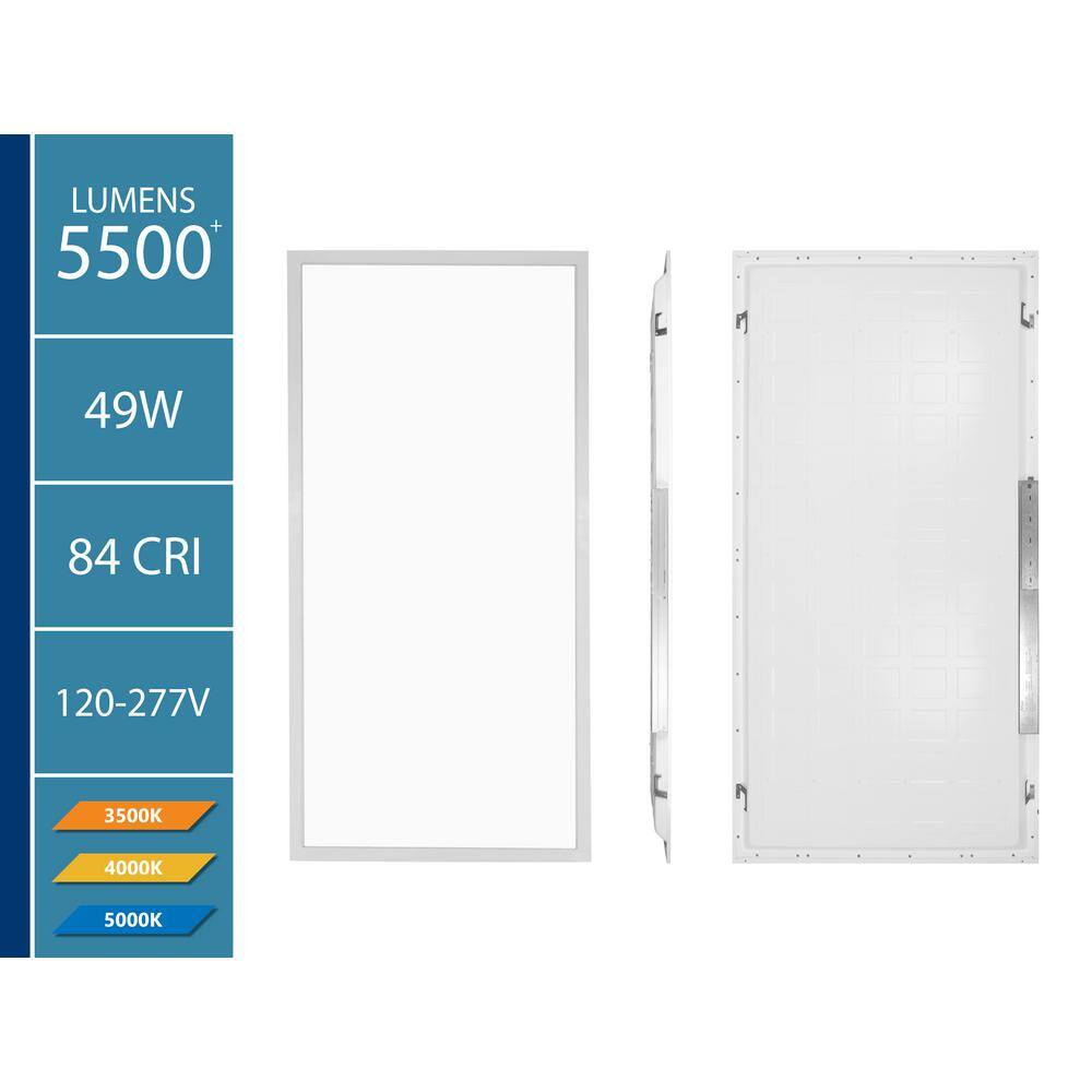 NICOR TGL1 2 ft. x 4 ft. 300-Watt Equivalent Integrated LED White Troffer, 3500K, 2-Pack
