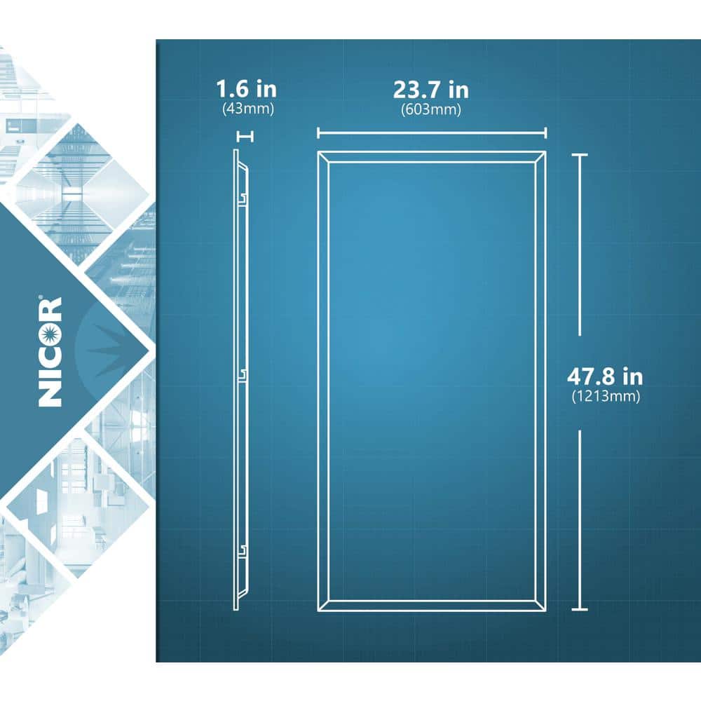 NICOR TGL1 2 ft. x 4 ft. 300-Watt Equivalent Integrated LED White Troffer, 3500K, 2-Pack