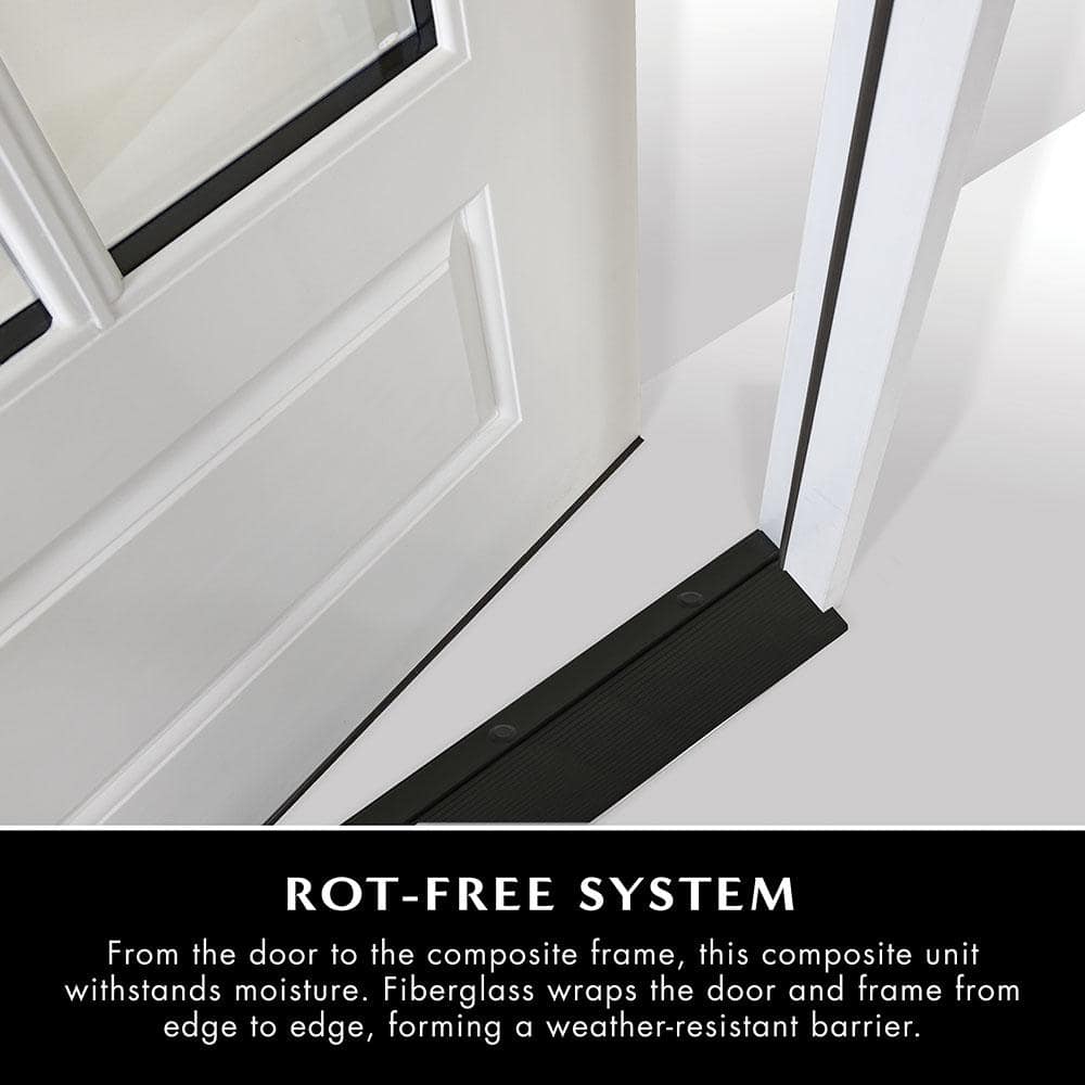 Steves & Sons 36 in. x 80 in. Legacy Series 3 Lite Clear Glass Left-Hand Inswing Primed Fiberglass Prehung Front Door