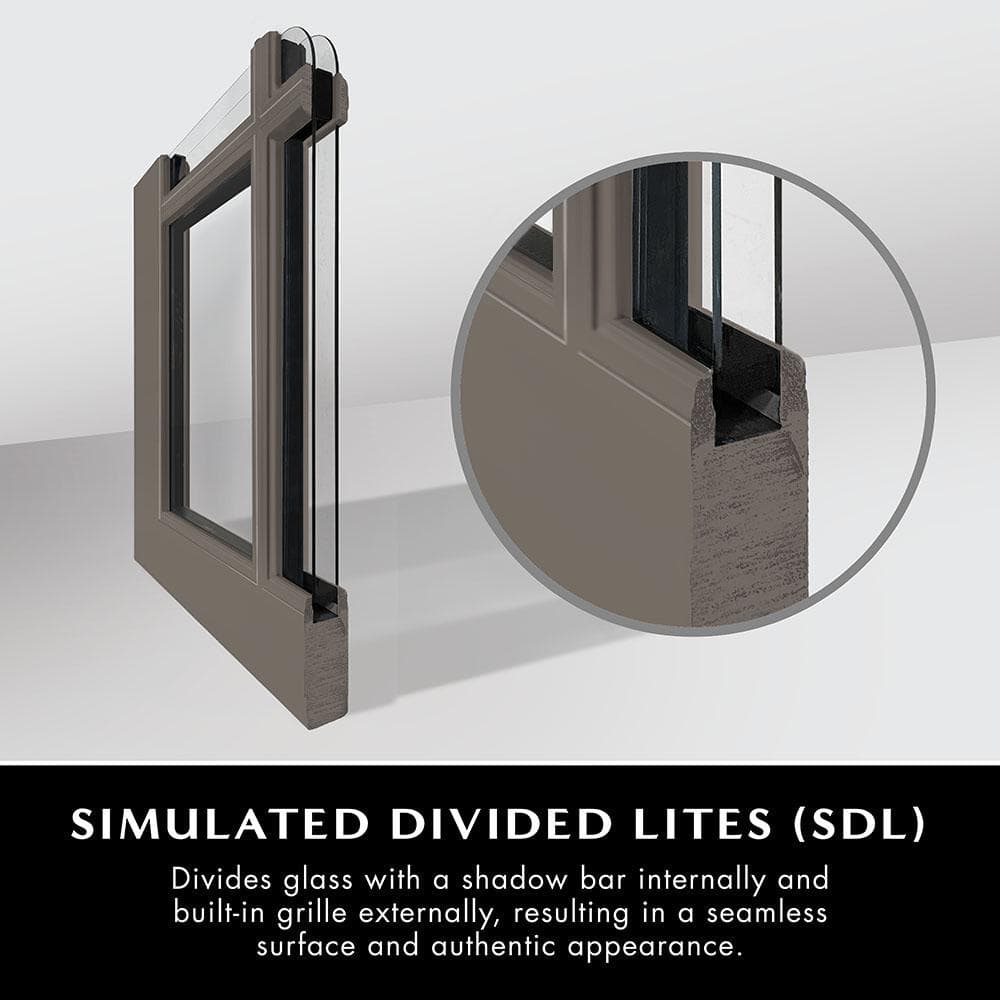 Steves & Sons 32 in. x 80 in. Legacy 4 Lite Half Lite Clear Glass Right-Hand Inswing White Primed Fiberglass Prehung Front Door