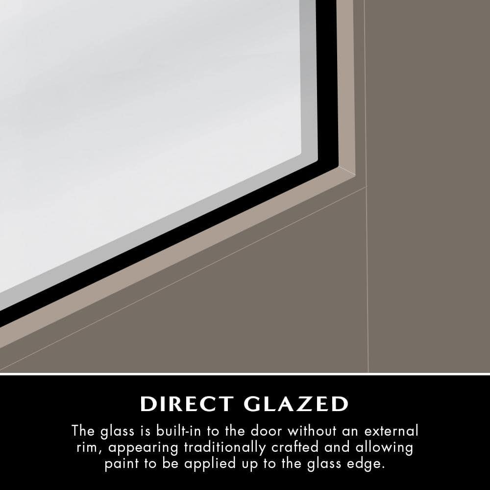 Steves & Sons 32 in. x 80 in. Legacy 4 Lite Half Lite Clear Glass Right-Hand Inswing White Primed Fiberglass Prehung Front Door