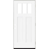 Steves & Sons 36 in. x 80 in. Legacy 3 Lite Toplite Clear Glass Left-Hand Outswing White Primed Fiberglass Prehung Front Door