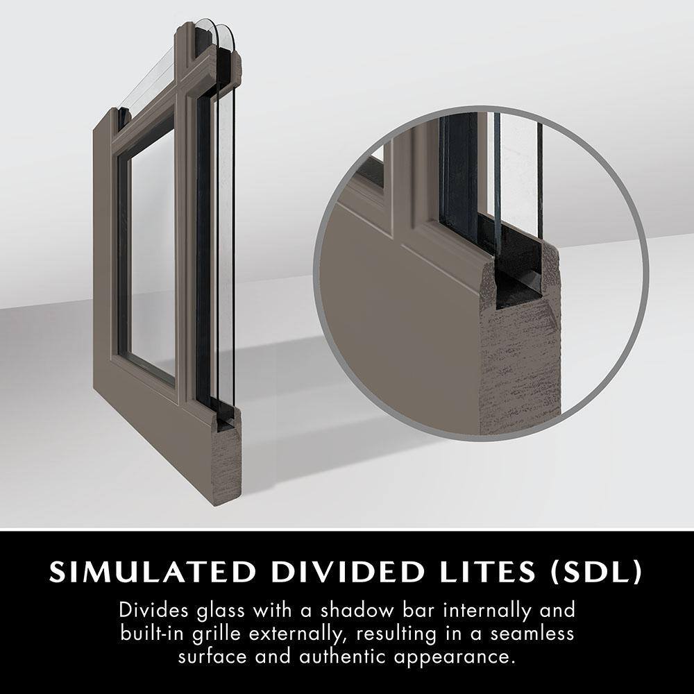 Steves & Sons 36 in. x 80 in. Legacy 6 Lite 3/4 Lite Clear Glass Right-Hand Outswing White Primed Fiberglass Prehung Front Door