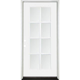 36 in. x 80 in. Legacy 8 Lite Full Lite Clear Glass Right-Hand Inswing White Primed Fiberglass Prehung Front Door