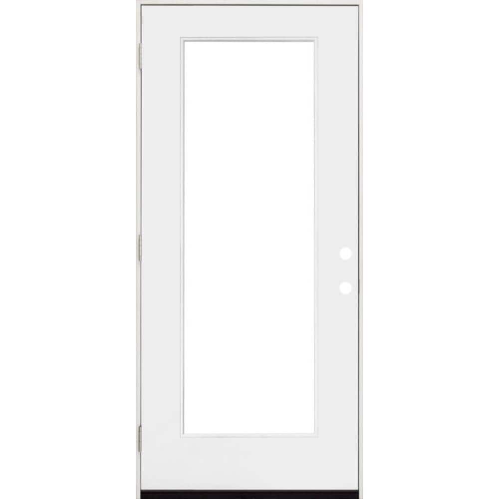 Steves & Sons 36 in. x 80 in. Legacy Series Full Lite Clear Glass Right-Hand Outswing White Primed Fiberglass Prehung Front Door