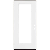 Steves & Sons 36 in. x 80 in. Legacy Series Full Lite Clear Glass Right-Hand Outswing White Primed Fiberglass Prehung Front Door
