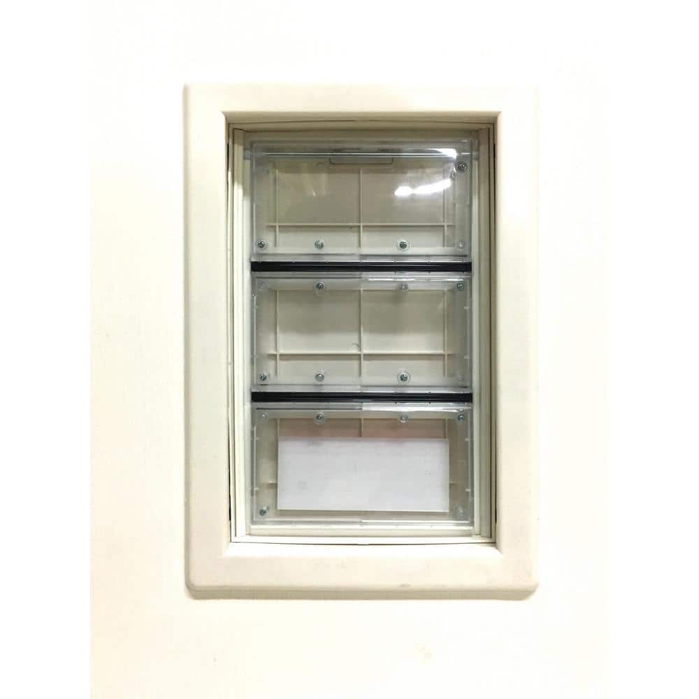 31-3/4 in. x 79 in. Reliant Series Clear 9-Lite White Primed Fiberglass Front Door Slab with Medium Pet Door