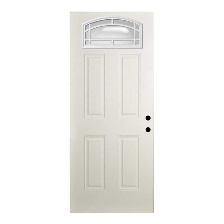 35-3/4 in. x 79 in. Reliant 11-Lite Cambertop White Primed Fiberglass Clear Front Door Slab