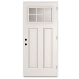 Steves & Sons 36 in. x 80 in. 6 Lite Left-Hand Outswing Primed White Steel Prehung Front Door with 4-9/16 in. Frame