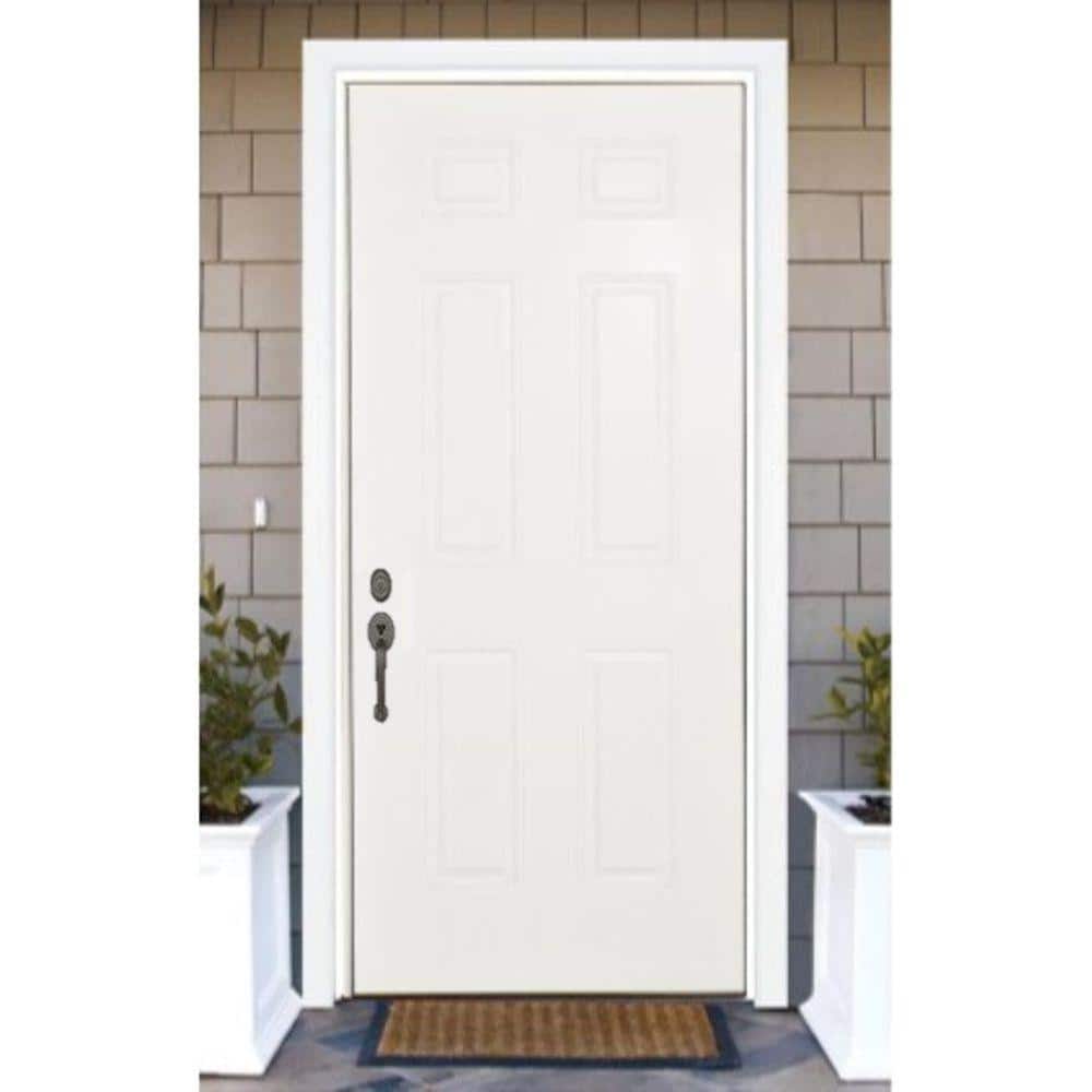 Element 36 in. x 80 in. 6-Panel Right-Hand Inswing Primed White Steel Prehung Front Door with Brickmold