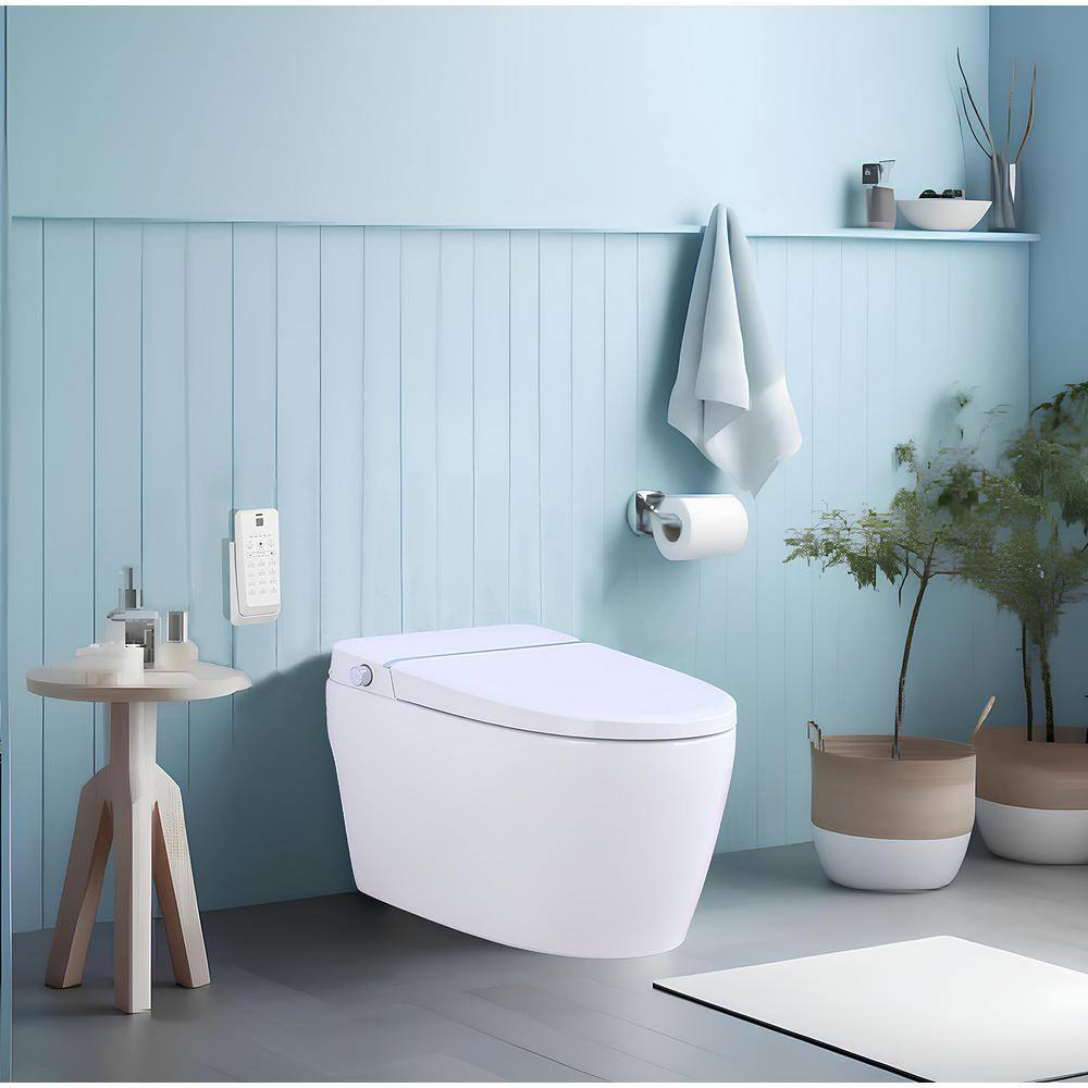 PROOX Elongated Smart Bidet Toilet, 1.28 GPF in White with Auto Functions and Heated Seat