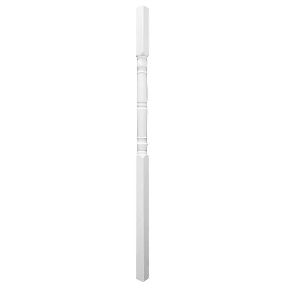 Column 2500 lbs. 4 in. x 108 in. White Turned Post with Base