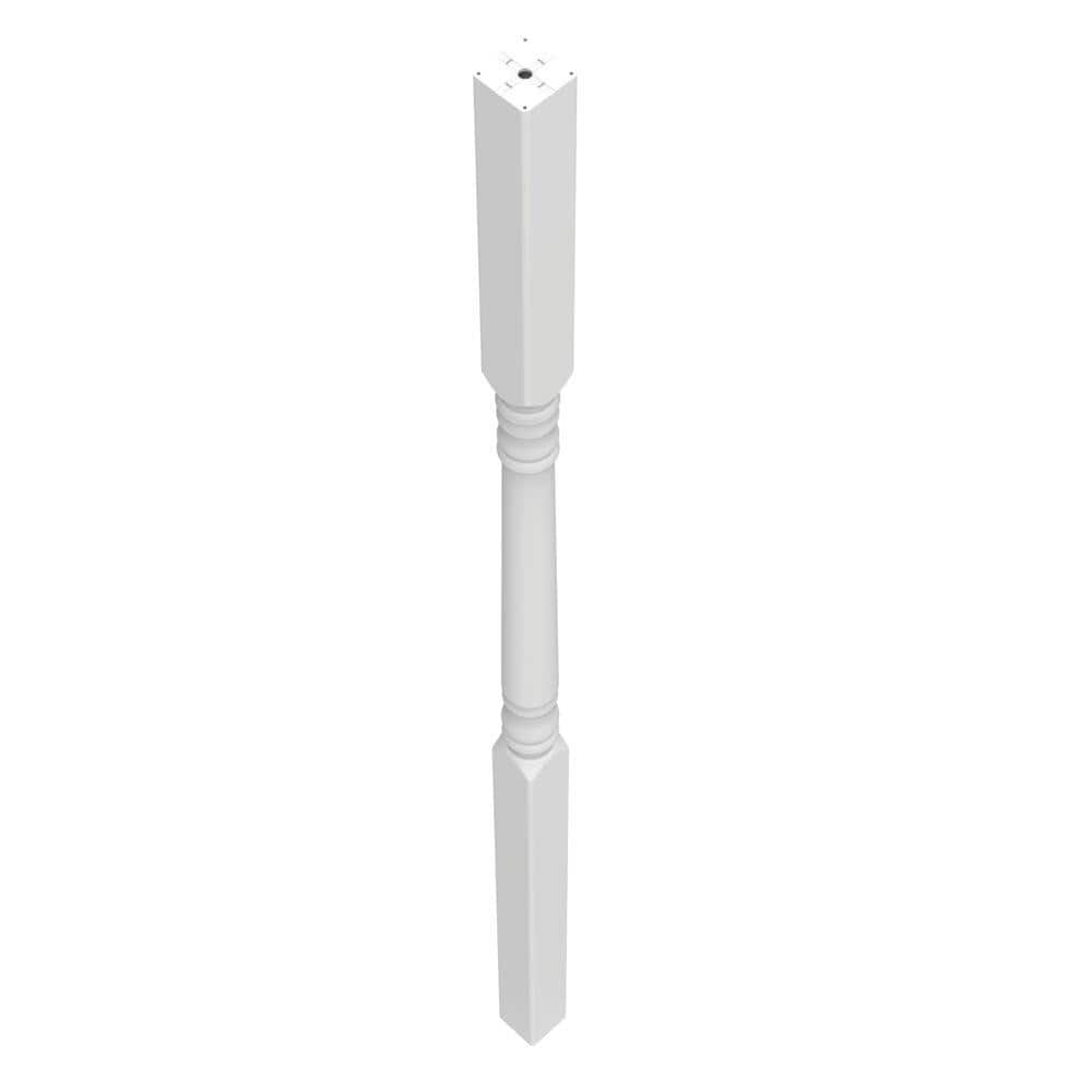 Column 2500 lbs. 4 in. x 108 in. White Turned Post with Base
