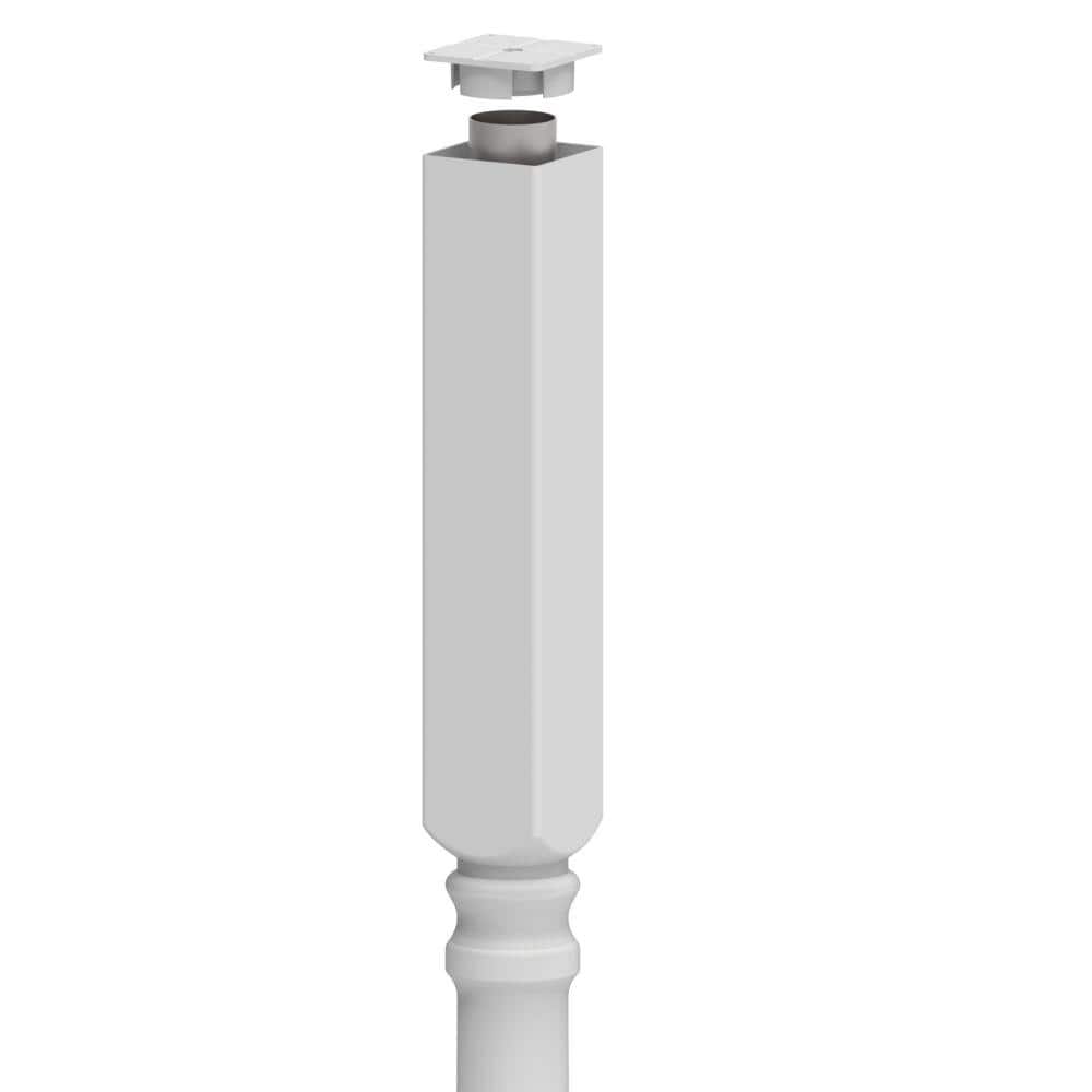 Column 5000 lbs., 5 in. x 108 in. White Turned Post with Base