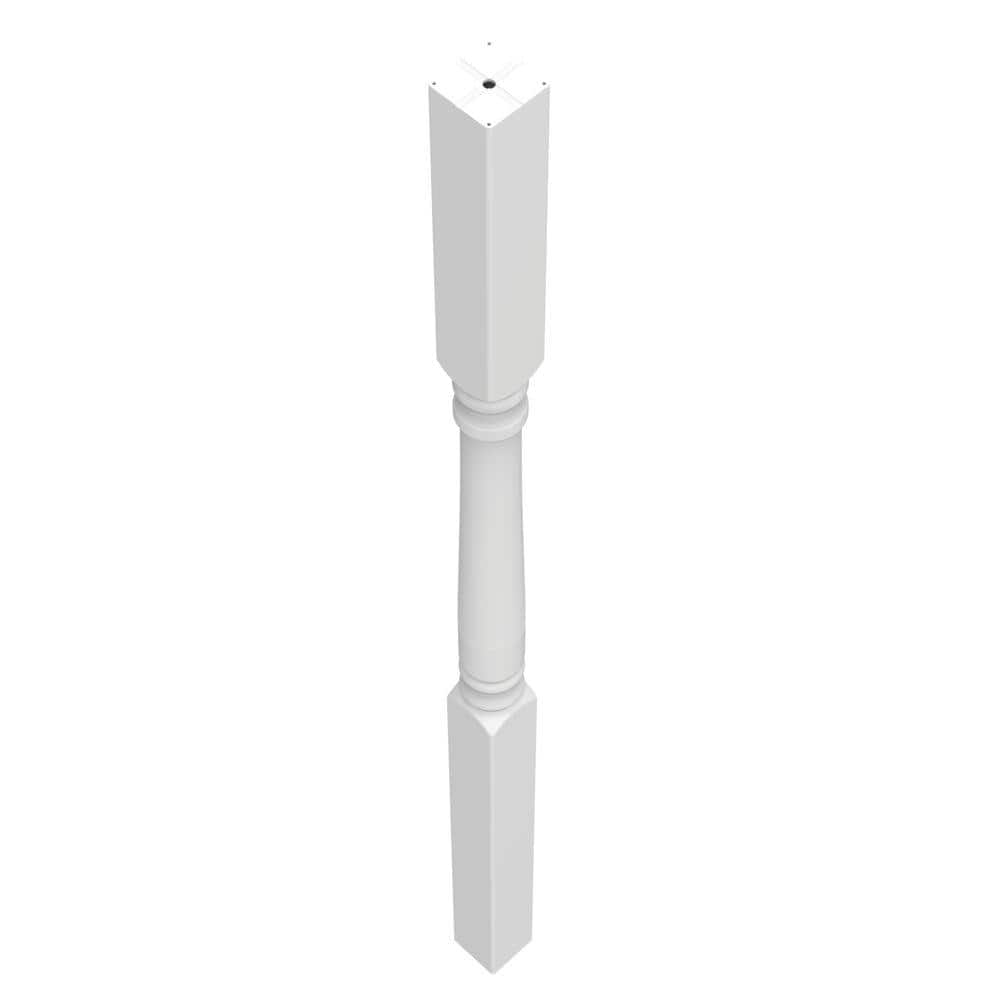 Column 5000 lbs., 5 in. x 108 in. White Turned Post with Base