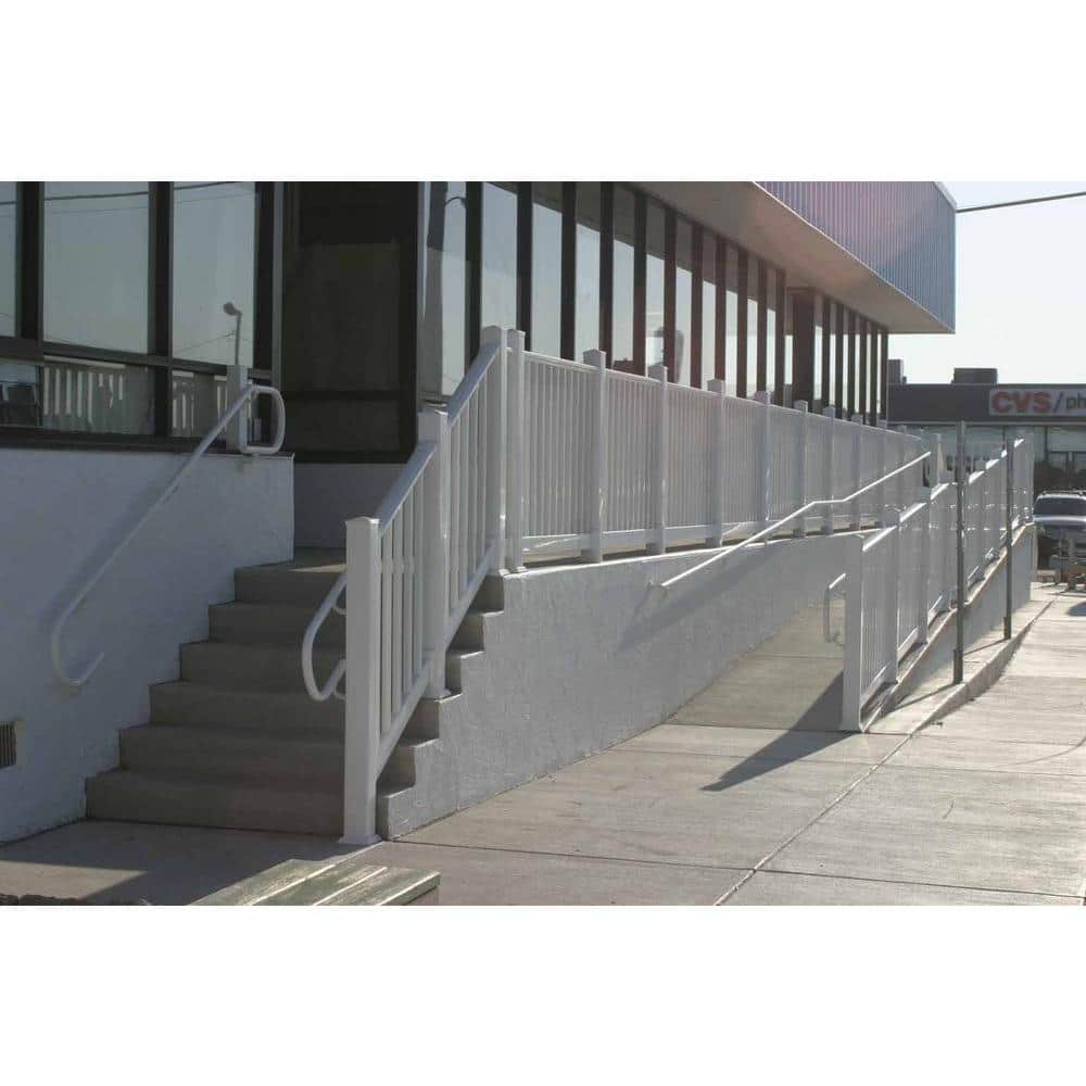 RDI White Handrail Straight Return Mount