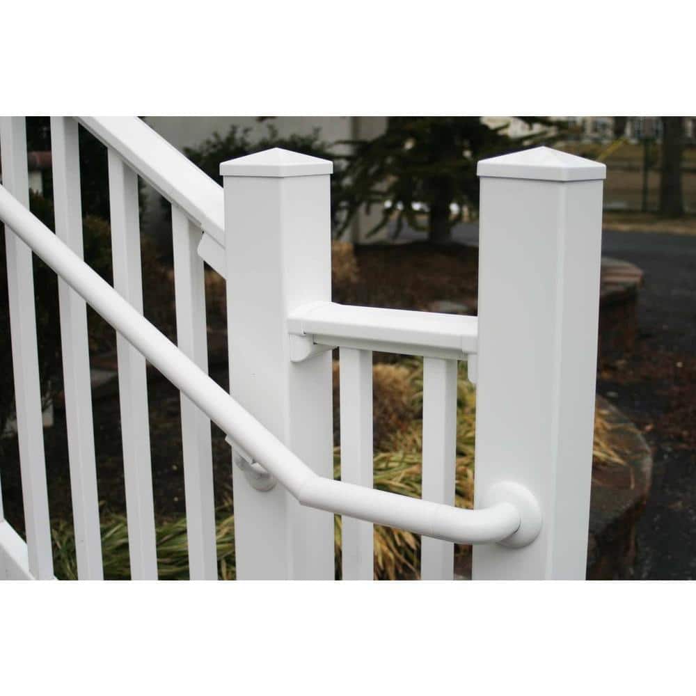 RDI White Handrail Straight Return Mount