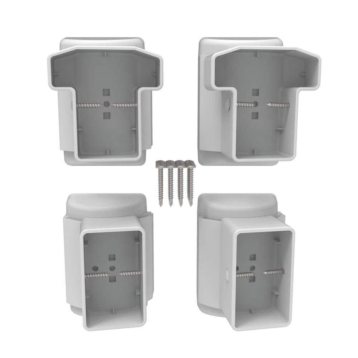 RDI T-Top Swivel Level to Angle Bracket Set in White (2 Top and 2 Bottom Brackets)