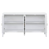 Retro 60 in. W x 15.9 in. D x 32.1 in. H White MDF Ready to Assemble Floor Base Kitchen Cabinet for Entrance Dinning