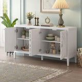 Retro 60 in. W x 15.9 in. D x 32.1 in. H White MDF Ready to Assemble Floor Base Kitchen Cabinet for Entrance Dinning