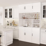 Large Kitchen Cabinet With Hutch and Buffet Pantry With Doors and Shelves (78.7 in. H x 47.2 in. W x 15.7 in. D)