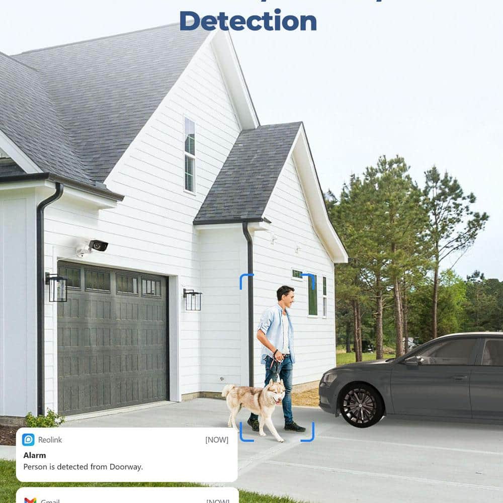 REOLINK Duo Series Wired PoE Outdoor 4K Dual-Lens Home Security Camera with 180 FOV, Smart Detection Spotlights IP66 Waterproof