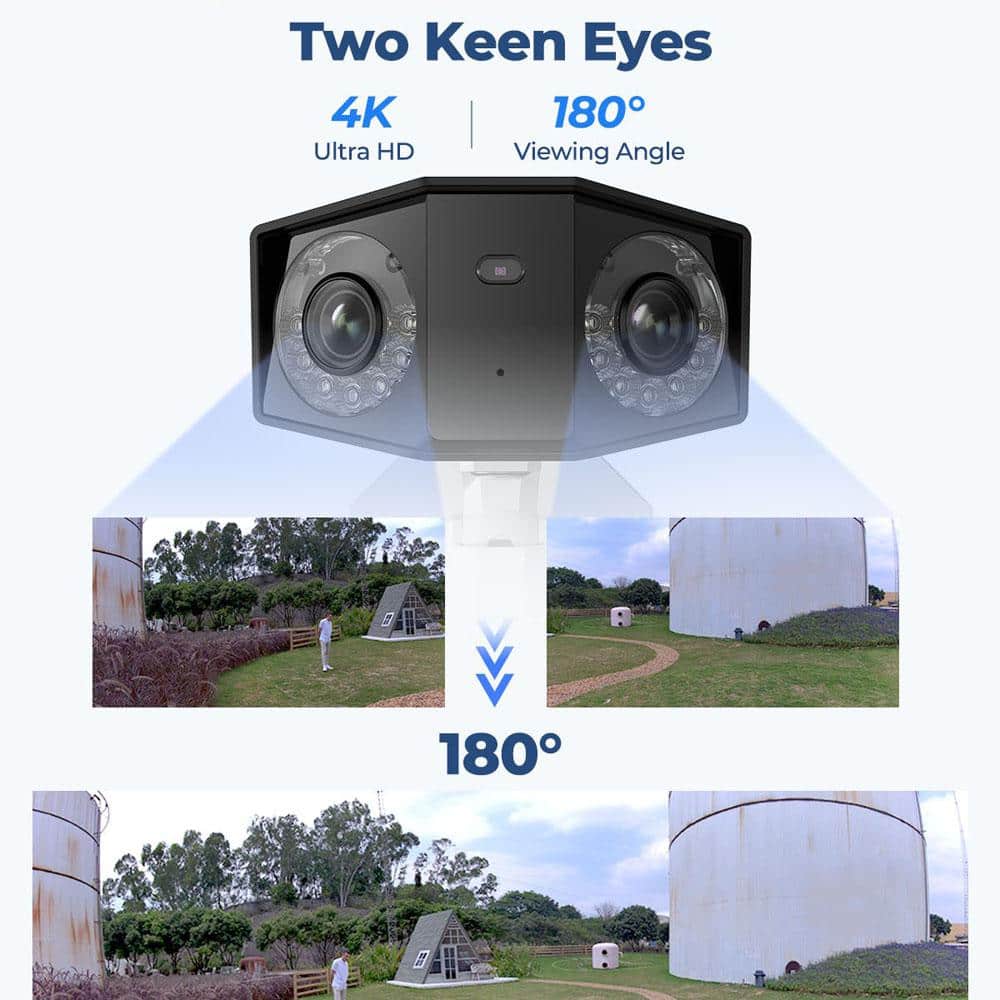 REOLINK Duo Series Wired PoE Outdoor 4K Dual-Lens Home Security Camera with 180 FOV, Smart Detection Spotlights IP66 Waterproof