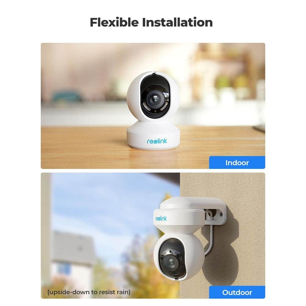 REOLINK E1 Series Wired PoE Outdoor 4K PTZ Home Security Camera with 3X Optical Zoom, Smart Detect, Auto Tracking and Spotlights