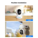 REOLINK E1 Series Wired PoE Outdoor 4K PTZ Home Security Camera with 3X Optical Zoom, Smart Detect, Auto Tracking and Spotlights