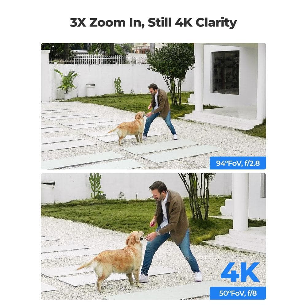 REOLINK E1 Series Wired PoE Outdoor 4K PTZ Home Security Camera with 3X Optical Zoom, Smart Detect, Auto Tracking and Spotlights