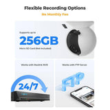 REOLINK E1 Series Wired PoE Outdoor 4K PTZ Home Security Camera with 3X Optical Zoom, Smart Detect, Auto Tracking and Spotlights