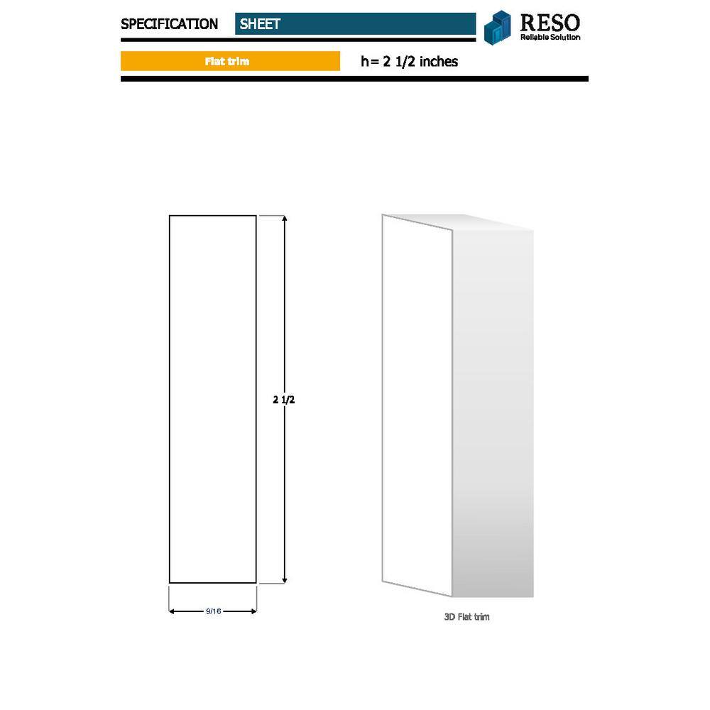RESO RMC 251 5/8 in. D x 2 1/2 in. W x 85 in. L Primed Finished 4-Sides FJ Pine Door Window Casing 3-Pieces per Box