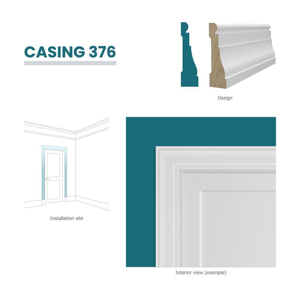 RESO RMC 376 11/16 in. D x 2-1/4 in. W x 99 in. L Primed Finger-Joined Pine Casing Molding 5-Pieces 40 Ft. Total