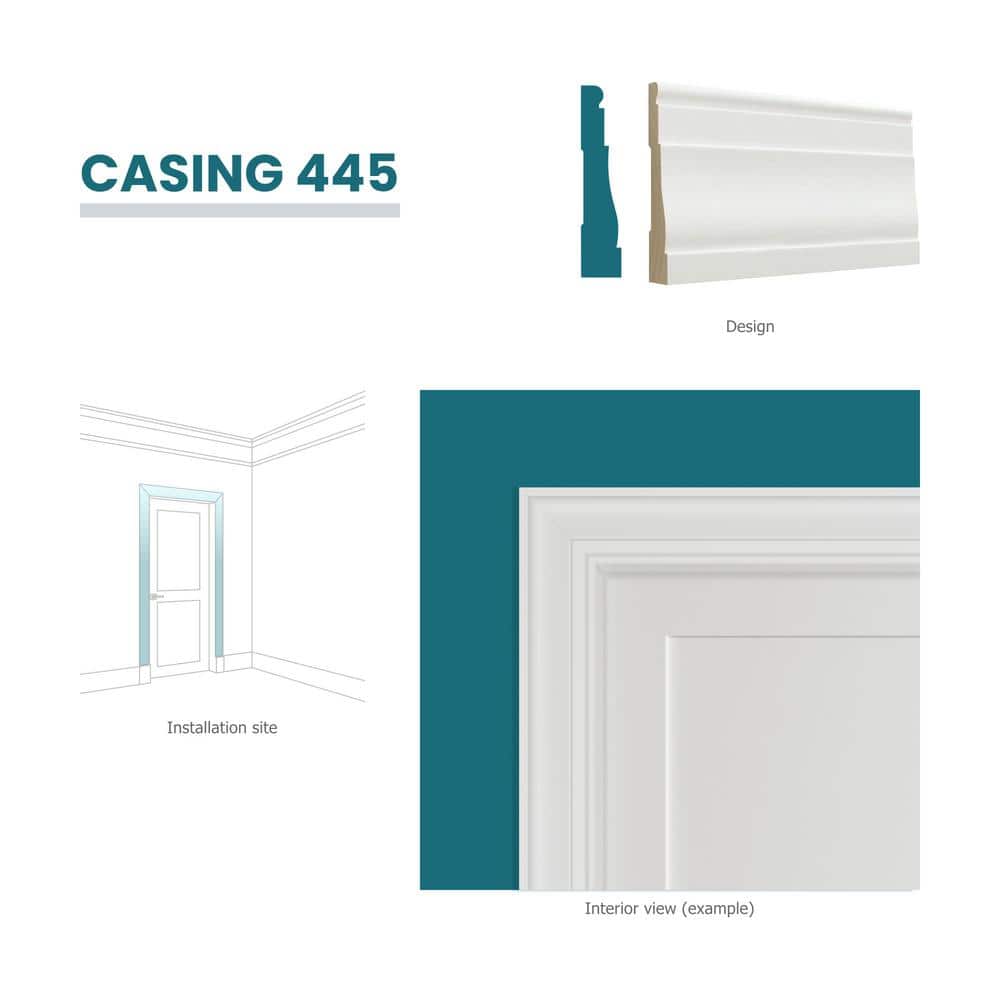 RESO RMC 445 11/16 in. D x 3-1/4 in. W x 99 in. L Primed Finger-Joined Pine Casing Molding 3-Pieces 24 ft. Total