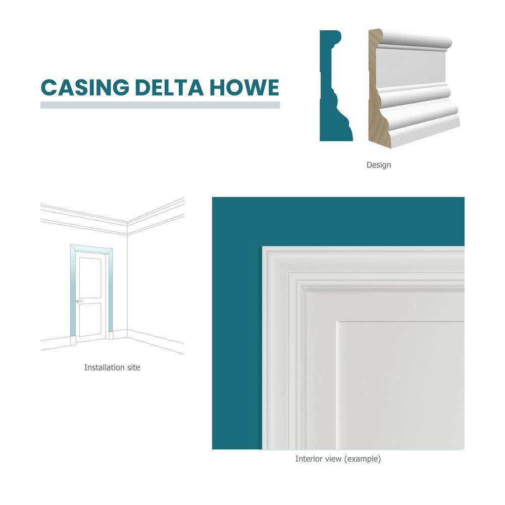 RESO RMC DEL 1 in. D x 3-1/4 in. W x 85 in. L Primed Finger-Joined Pine Casing Molding 3-Pieces 21 ft. Total