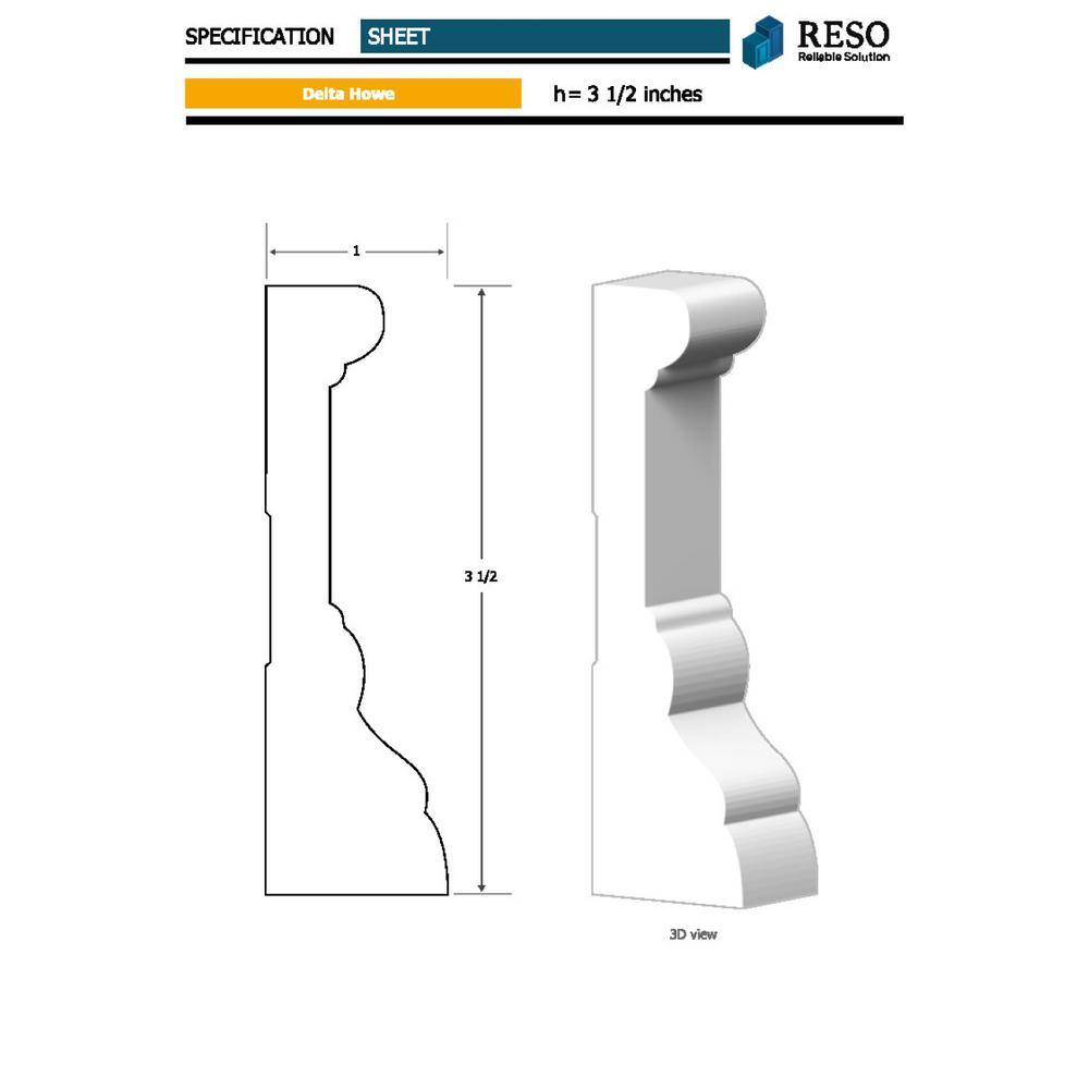 RESO RMC DEL 1 in. D x 3-1/4 in. W x 99 in. L Primed Finger-Joined Pine Casing Molding 10-Pieces 80 ft. Total