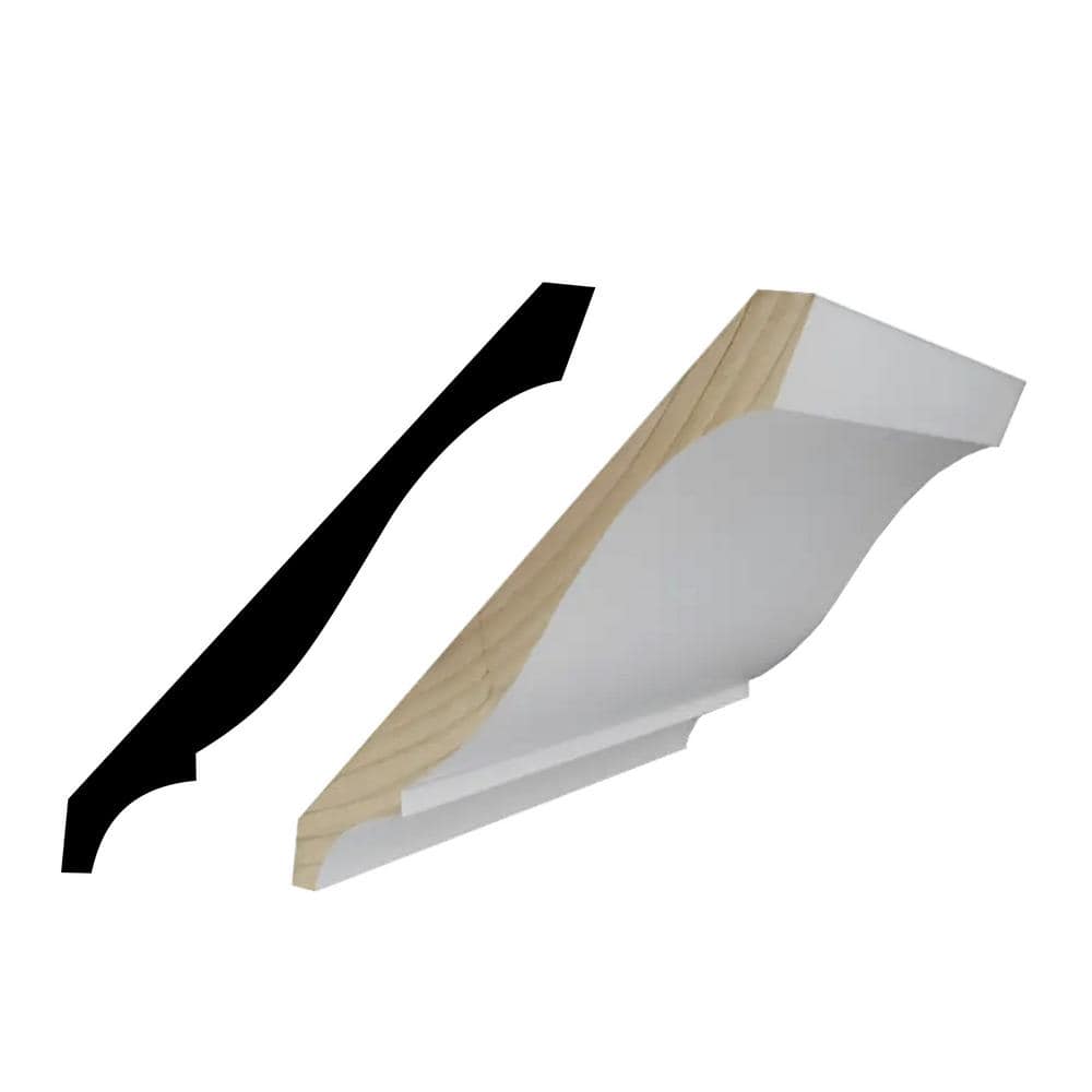 RESO RMC M45 9/16 in. D x 5-1/4 in. W x 96 in. L Primed Finger-Joined Pine Crown Molding 20-Pieces 160 ft. Total