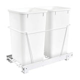 Rev-A-Shelf 27-Quart Plastic Pull-Out Trash Can, Double Bin, White, RV-15PB-2 S