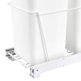 Rev-A-Shelf 27-Quart Plastic Pull-Out Trash Can, Double Bin, White, RV-15PB-2 S